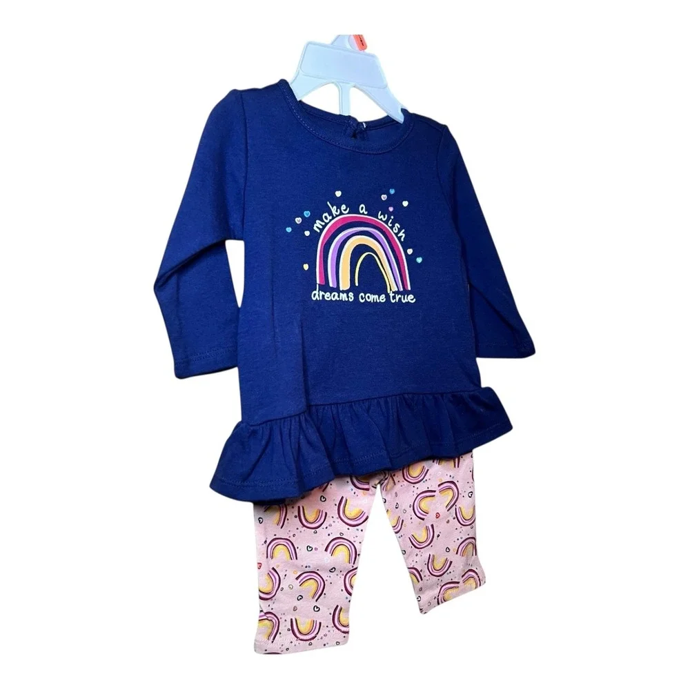 Little Wonders Baby Girl Outfit‎ Rainbow Unicorn Top Leggings NB